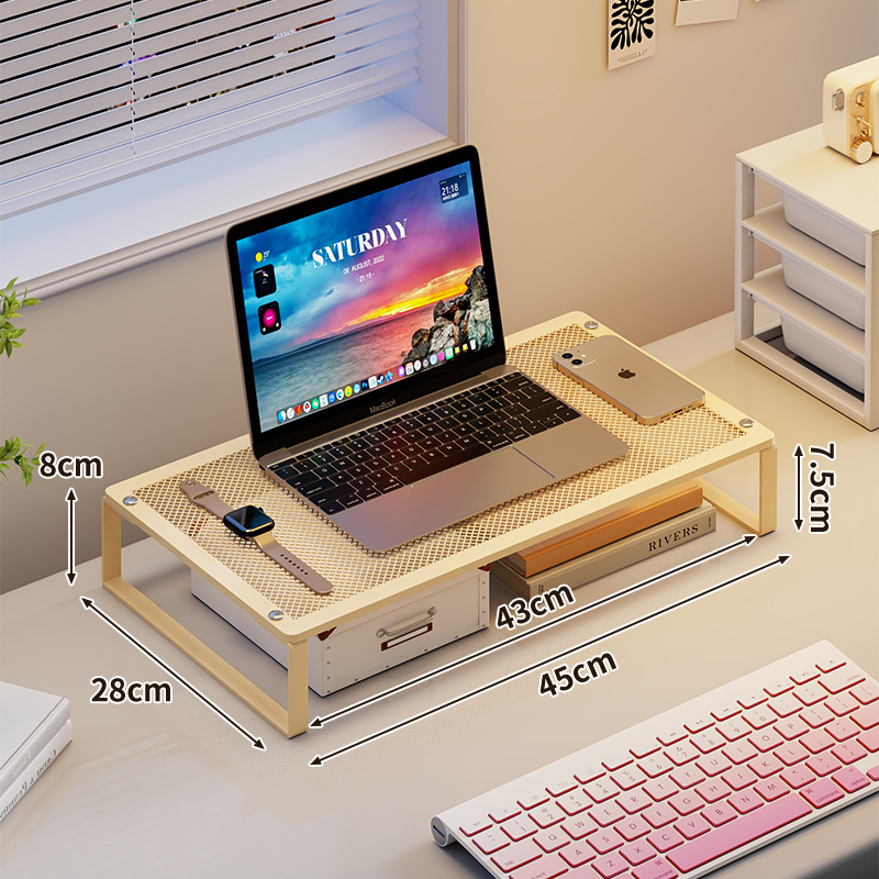 Soporte Elevador para Laptop de Hierro, Plegable con Disipación de Calor para Computadoras de Escritorio