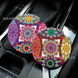 Source manufacturer Cross -border Amazon Creative Automobile Round Cushion Catable LOGO insulation Cork water absorption coaster