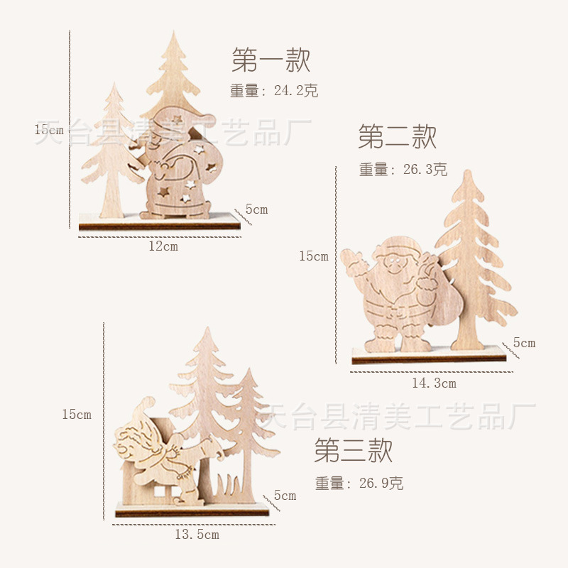 Decoración navideña de madera Muñeco de nieve alce Decoración de fiesta navideña de madera Decoración creativa