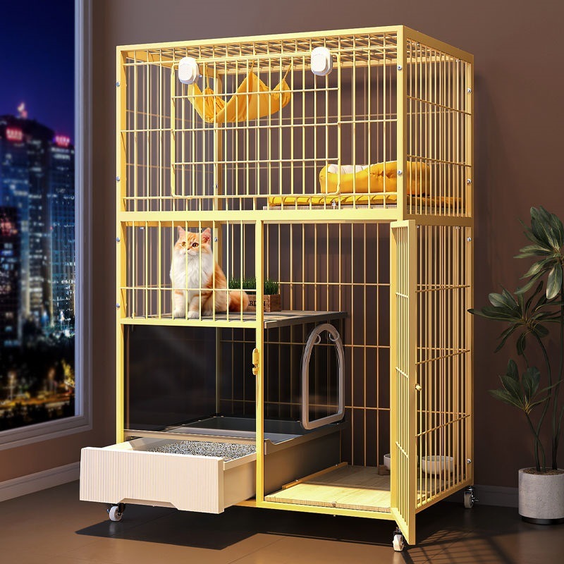 猫笼子带厕所一体自由空间猫别墅家用室内一室一厅一卫猫窝舍|undefined