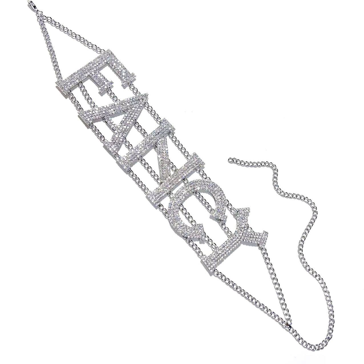 Multi Layer Hip Hop Choker With Rhinestone Letter Charm_voghion.com