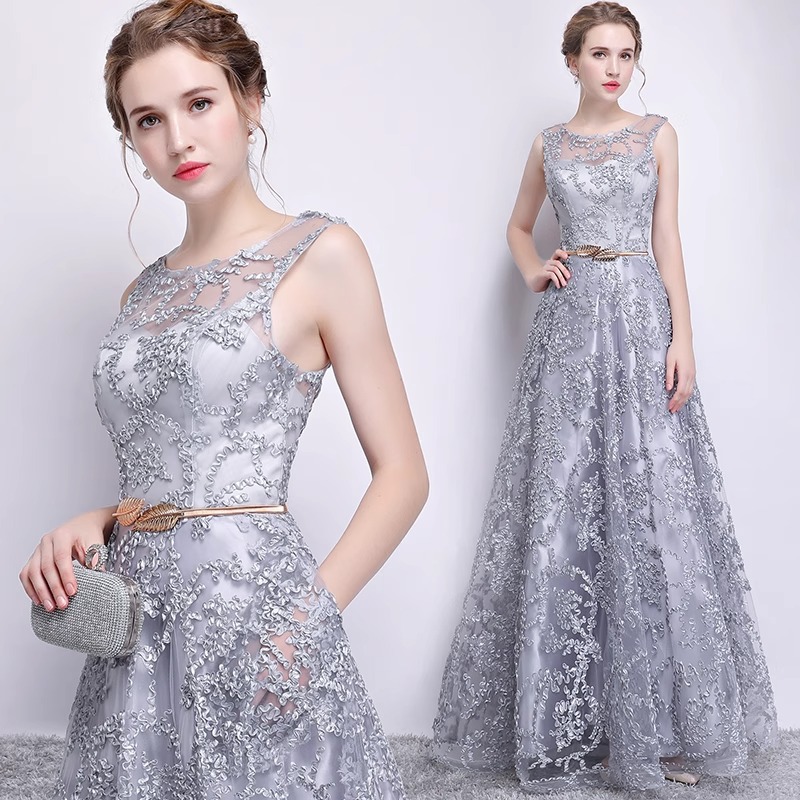 Fitted long evening dress