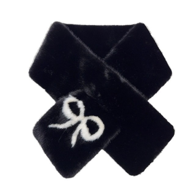 Bufandas mujeres otoño invierno nuevo arco empalmado bufandas de peluche de moda caliente cruzada protección de cuello buñuelo image 5