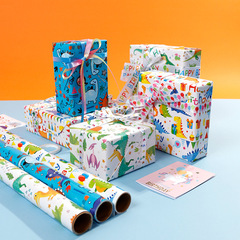 Amazon限定 80gコート紙 漫画恐竜シリーズ ギフト包装紙 子供の日の誕生日シリーズ ギフト