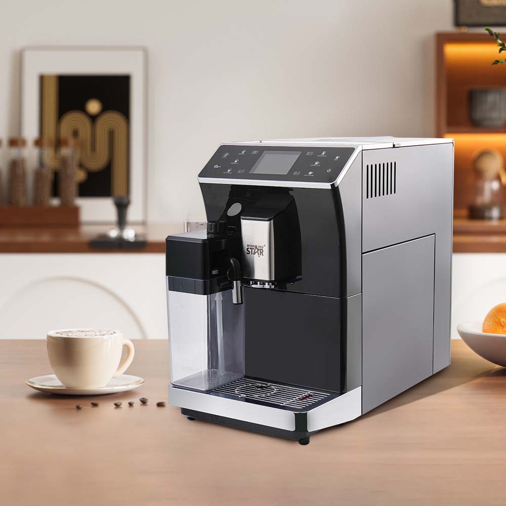 Winning Star pantalla LCD doméstica transfronteriza molienda automática de frijoles espuma de leche al vapor máquina de café automática a presión