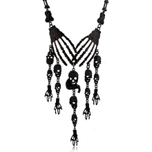 跨境亚马逊新品榜欧美万圣节handofhell骷髅项链COS吊坠服装饰品