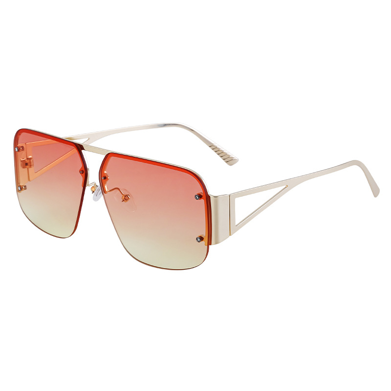 2024 New Fashion Trend Casual Versatile European and American Fashion Box Sunglasses Female Trimmed Frameless Sunglasses for Men and Women_voghion.com