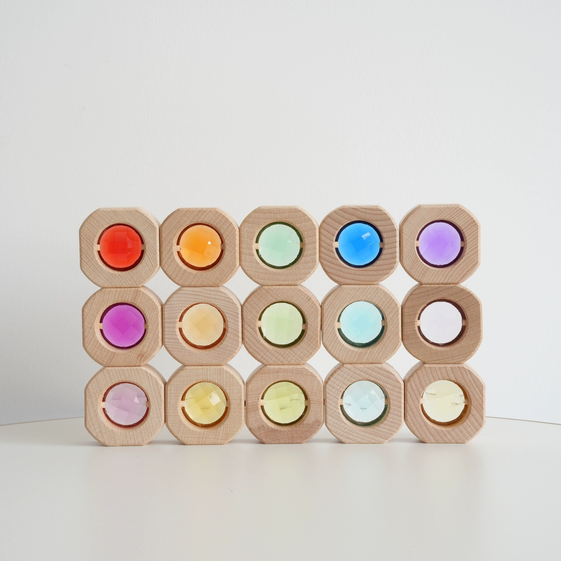 Acrylic constructor, rainbow toy for kindergarten, with gem, early education