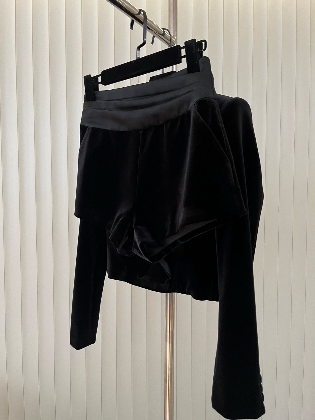 Shorts Casuales de Terciopelo de Talle Alto, Elástico, Empalmado, para Otoño e Invierno