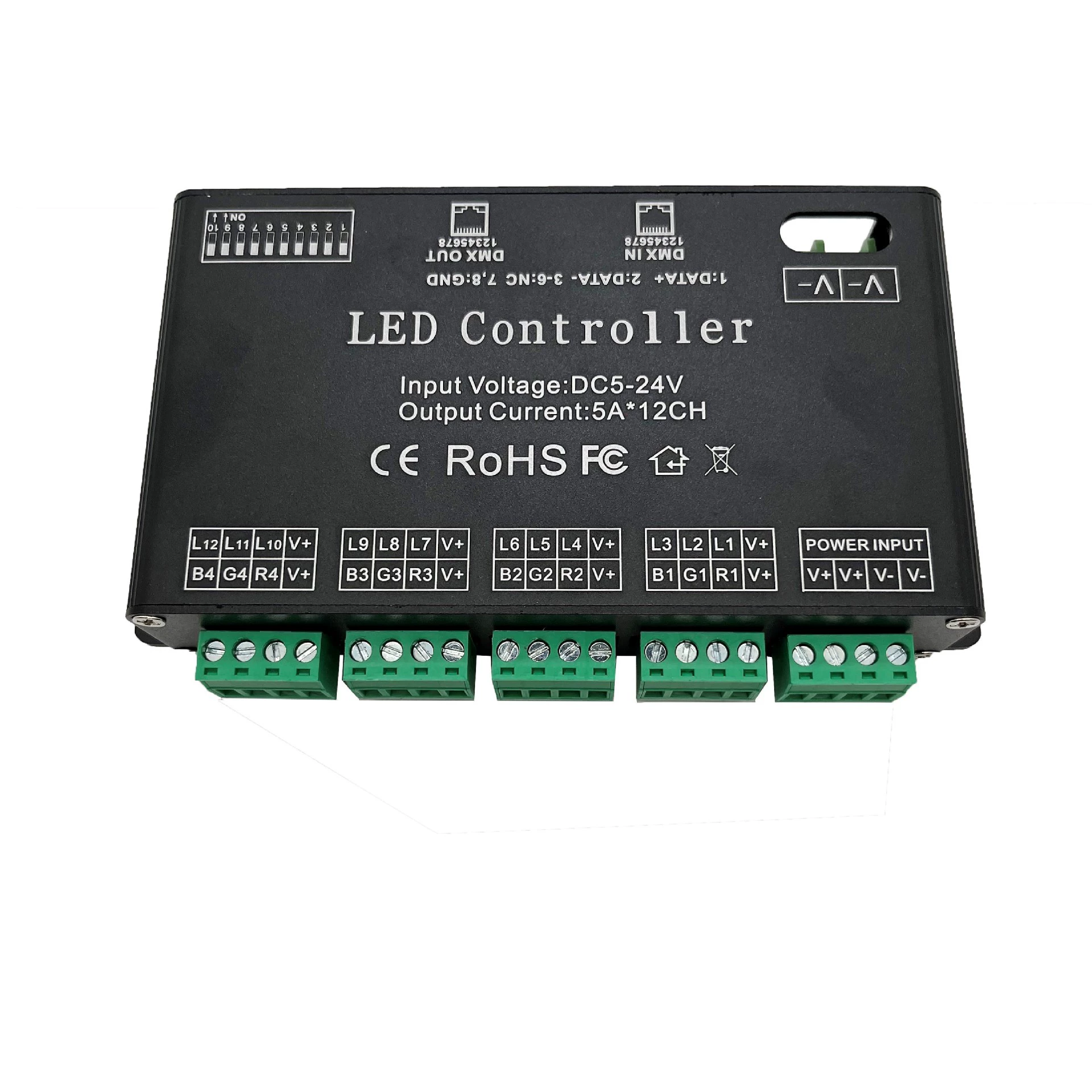 12-канальный декодер DMX512 RGB постоянного напряжения DMX512 контроллер сценического света цветной DMX512 разделение управления
