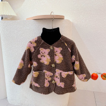 童装女童秋冬装加厚外套2021新款儿童卡通羊羔绒上衣宝宝洋气大衣