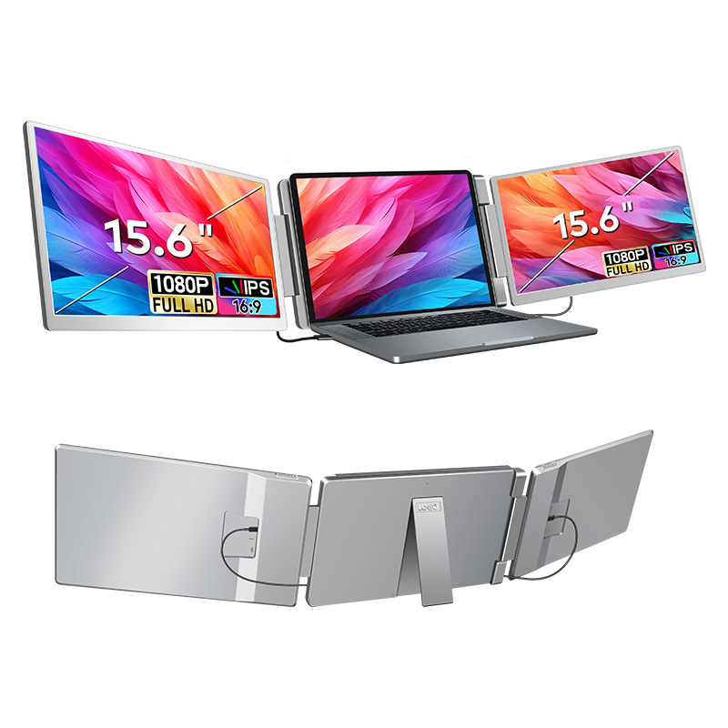 Monitor portátil de pantalla única/doble/triple, pantalla portátil secundaria para laptop