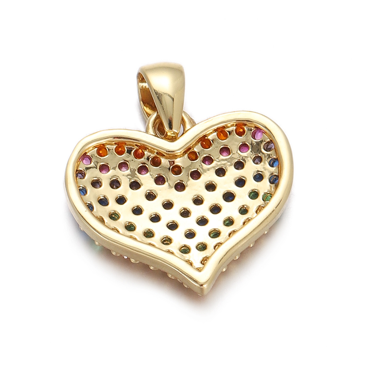 2g Weight Pendant Jewelry Making Type Gold Plated Plating Material Zircon Inlay Material 1 Piece Quantity Casual, Daily Occasion Copper Material Heart Shape Pattern Women's Gender Simple Style Style 1 Piece Copper Zircon Gold Plated Heart Shape Pendant 21