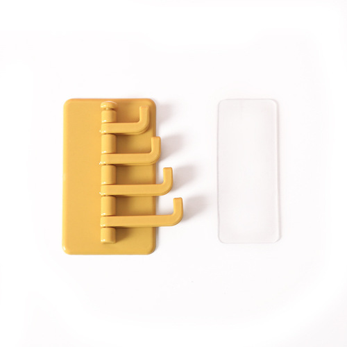 Four-link rotating adhesive hooks with contrasting color accordion hooks for bathroom and kitchen walls without punching holes and for hanging clothes hooks behind the door