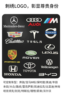 Leather Car Headrest Lumbar Back Car Seat Neck Pillow Car Cushion Car Memory Foam Pillow Car Pillow (Headrest) - the-default-does-not-come-with-embroiderlogo-if-you-need-a-car-series-logo-please-place-an-order-and-leave-a-message-about-the-car-series