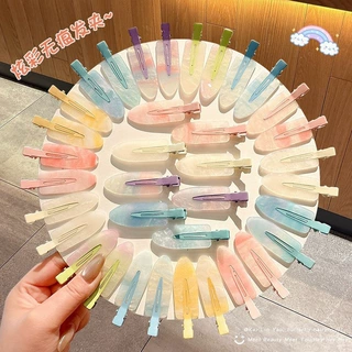 刘海夏季鸭嘴夹头饰多巴胺无痕一字发卡化妆女发夹洗脸子侧边彩色