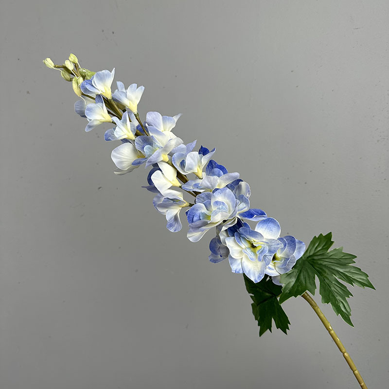 Film single -branched colorful flower blue
