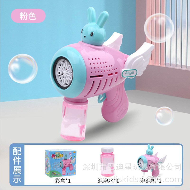 Tiktok Red máquina de burbujas roja eléctrica automática Gatlin pistola de burbujas Cámara Parque puesto de juguete para niños al por mayor