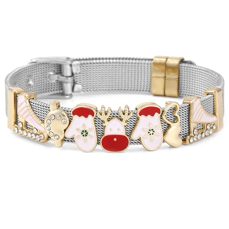 33g Weight Christmas Festival Women's Gender Cute Style Cute In Bulk Stainless Steel Bracelets 7