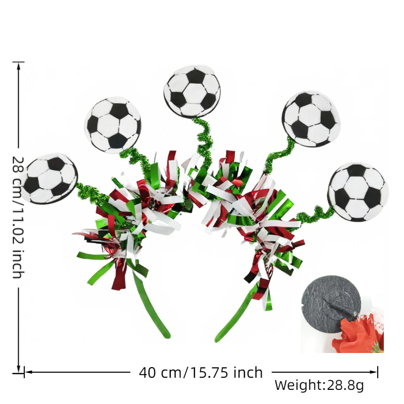 Fútbol transfronterizo simulación de flores fiestas Copa del Mundo atmósfera decorativa banda de pelo Europa fanáticos decoración banda de cabeza de fútbol