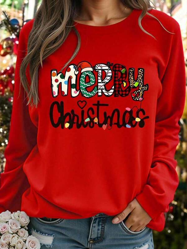 P 93038 Plus Size Tee Large Size Christmas T-Shirt