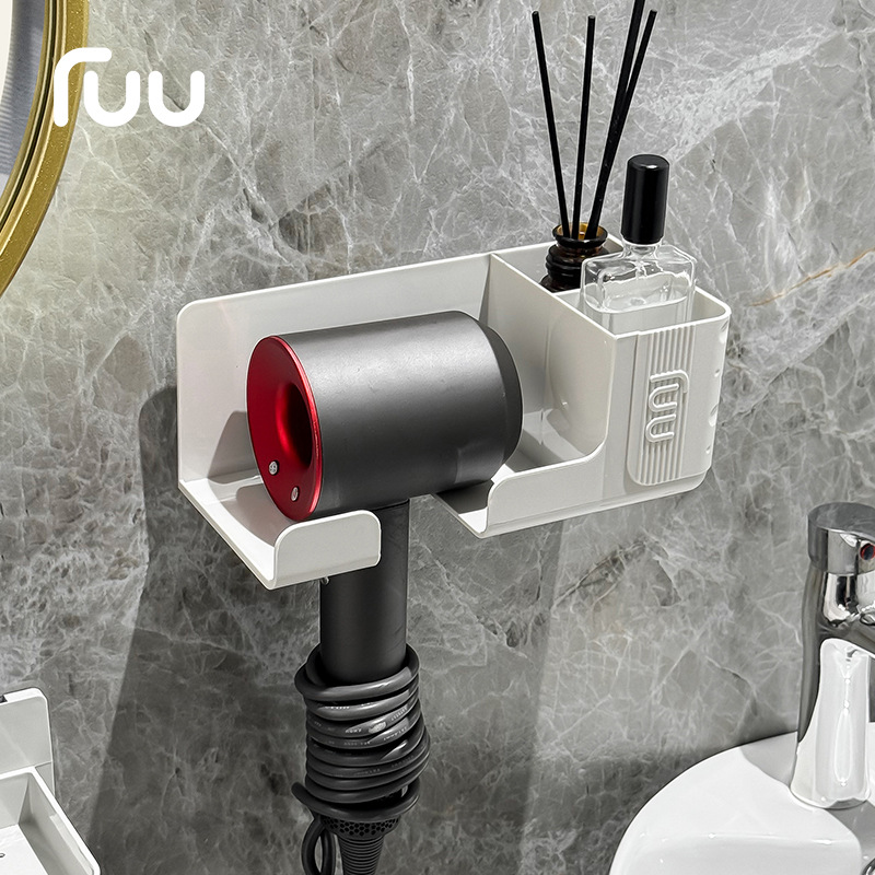 멀티 스타일 헤어 드라이어 보관 랙 화장실 욕실 구멍이없는 벽걸이 보관 선반 화장실 헤어 드라이어 브래킷