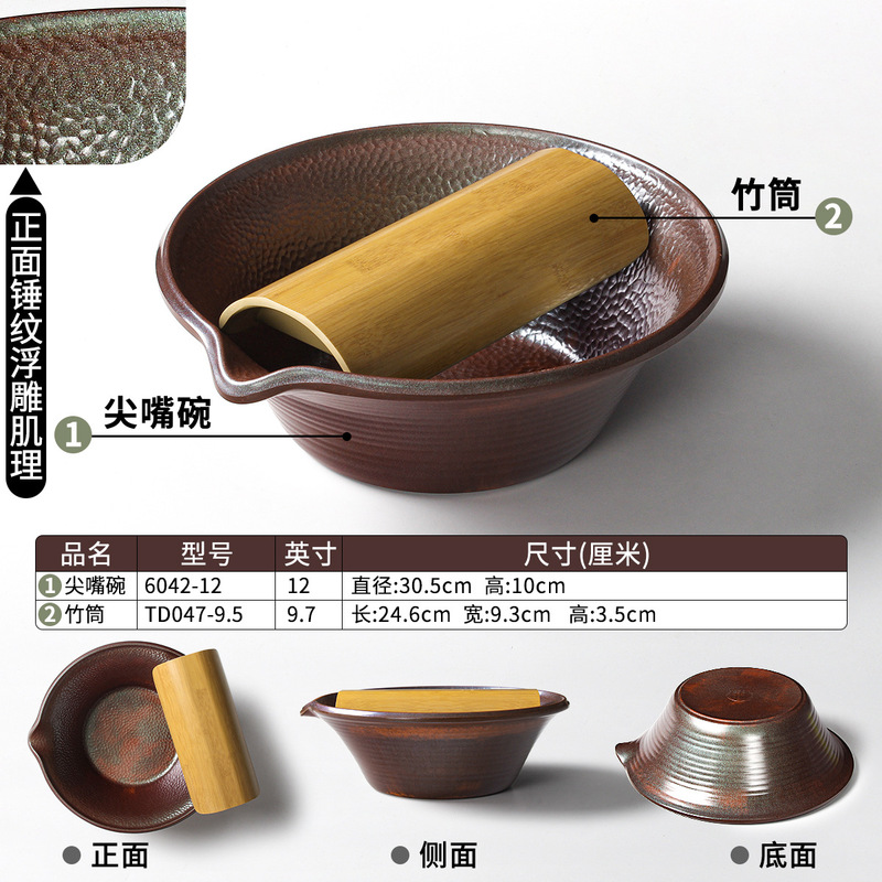 密胺餐具大碗网红火锅店山野风干冰牛肉碗商用餐饮店特色尖嘴菜碗|undefined