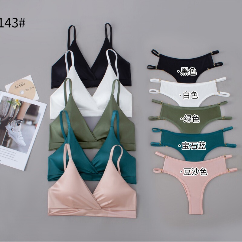 Factory cross-border deep V French glossed cloth sexy suit no steel ring with chest pad suspenders wrapped chest vest underwear