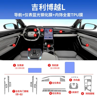 Car interior film | Film Decorative Modification Supplies - 23-boyue-l-full-set-of-tpu-film-navigation-instrument-blue-light-tempered-film