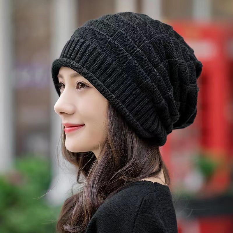 秋冬款韩版时尚百搭包头护耳堆堆帽帽子女士针织帽韩版时尚百搭包|undefined