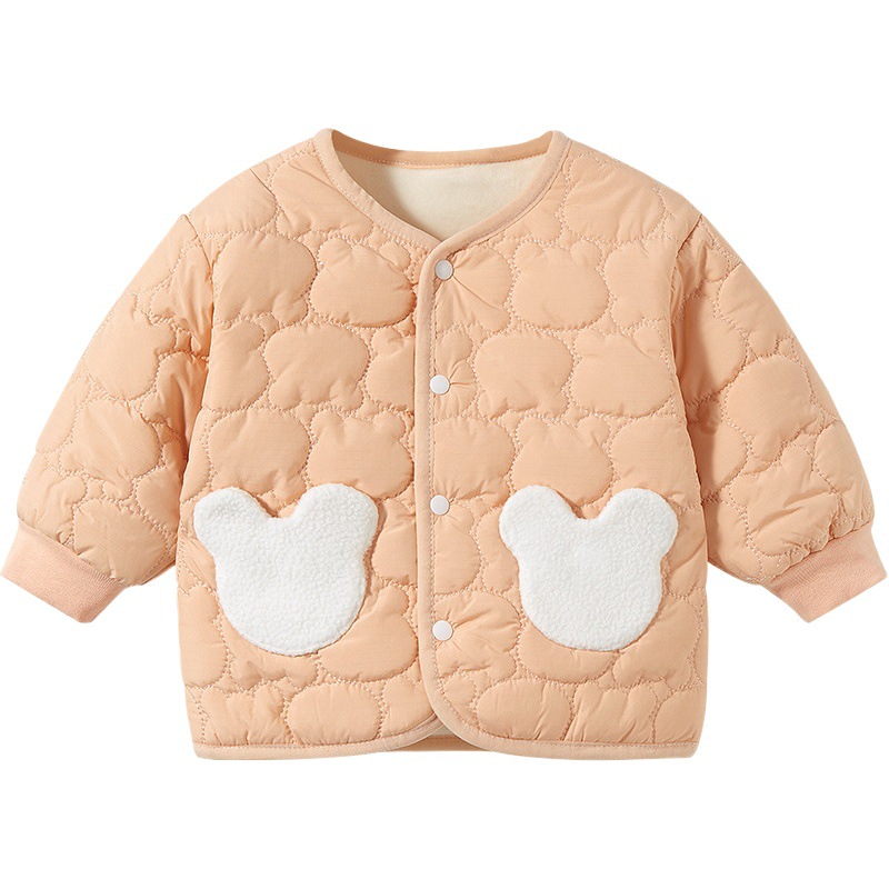 Abrigo infantil otoño e invierno Bebé forrado de lana abrigo de algodón acolchado niñas niños cálido cardigan Top ropa bebé ropa de invierno