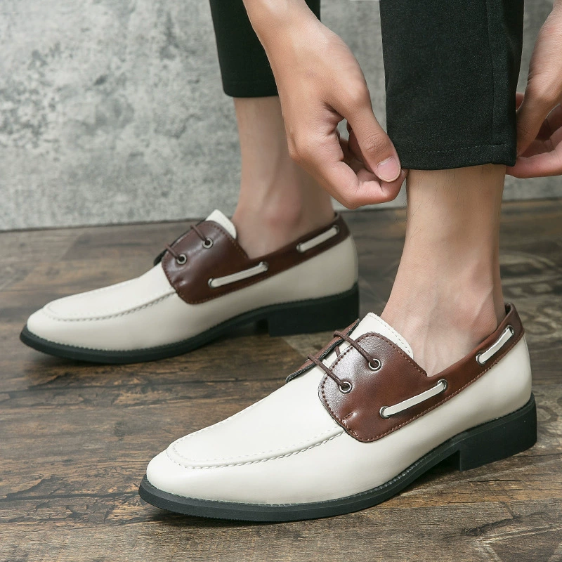 Трансграничная торговля больших размеров, Мужская официальная кожаная обувь 38-48 размеров, свадебная обувь на шнуровке, подходящая по цвету, деловая кожаная обувь, обувь для вождения