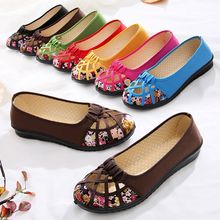 老北京布鞋女鞋春夏款女镂空款平底女鞋包女网鞋头透气妈妈凉鞋女