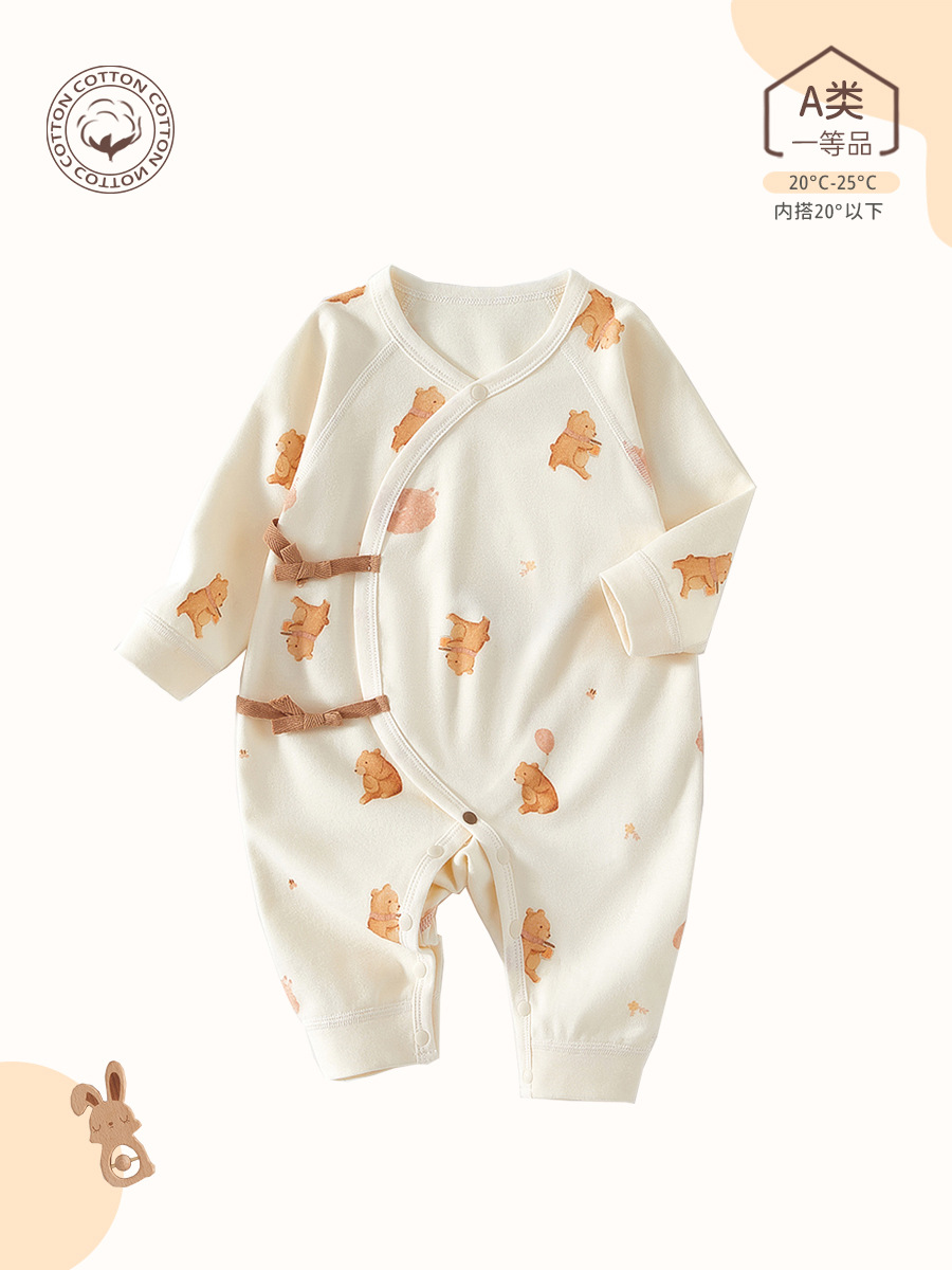 Primavera y otoño baby camiseta de algodón sin hueso baby pijamas primavera y otoño primeras ropa de mariposa recién nacida