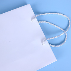 批發白色手提禮品袋 紙質純色服裝包裝袋禮品包裝袋購物袋