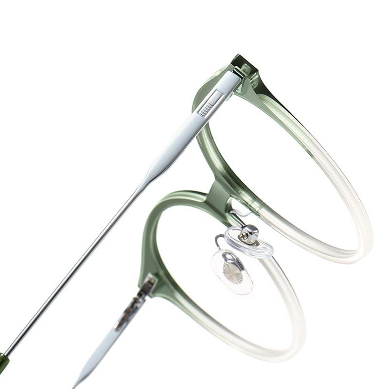STUDIOMUKU gafas de madera fresca gafas redondas ovaladas marco liso gafas decorativas gradiente marco gafas image 1