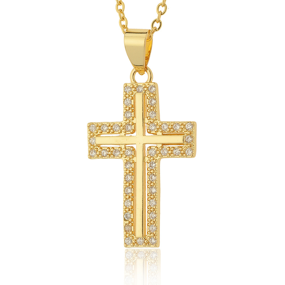 womenu0027s religious cross pendant diamond copper sweater chain wholesale
