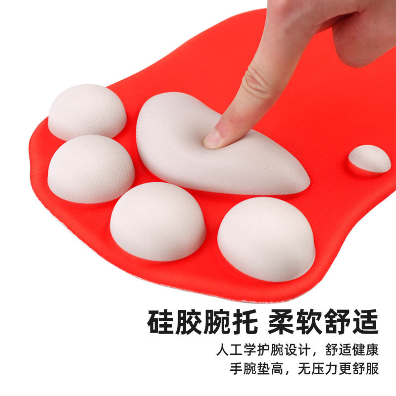 Lindo gato garra muñeca pad mouse pad almohadilla de ratón de silicona suave almohadilla antideslizante muñeca almohadilla de mano fábrica al por mayor