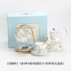 ★☆[Goblet] 1 flower teapot, 4 cups, 4 saucers, 4 rose spoons + four cup holders (color box)★☆