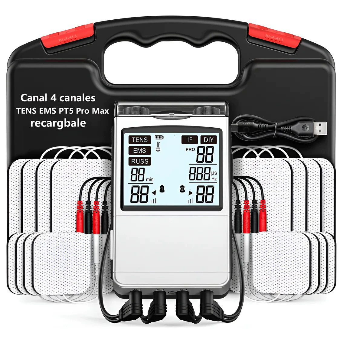48-режимный MH-1087 Четырехканальный tens физиотерапевтический прибор DIY FM четыре в одном точечный массаж мышц