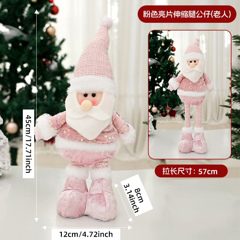 Navidad muñeca de nieve de alce piernas retráctiles muñeca gorra de punto ventana decoración marrón explosivo transfronterizo