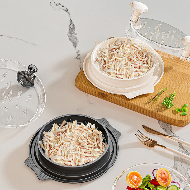 Chicken Shredder Machine with Transparent Cover for Shredding, Separating, and Mincing Chicken Meat