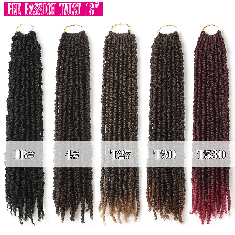 Chemical Fiber Passion Twisted African Crochet Hair Wig Women's Passion Twist 18 "24 Root Clearance Processing
