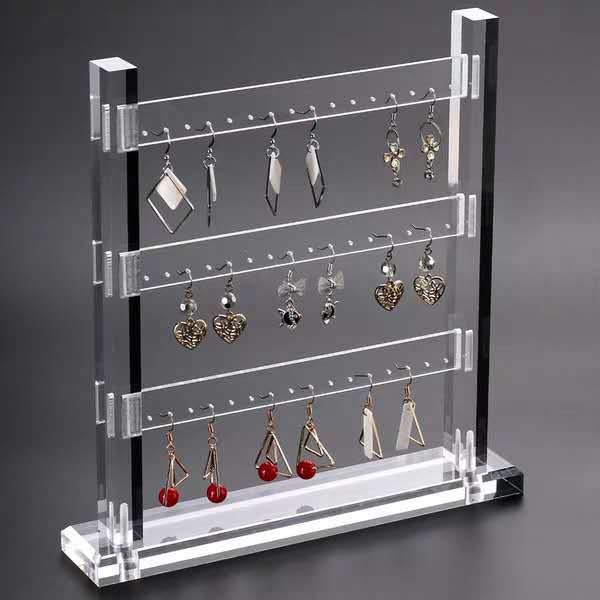 Acrylic Material Square Pattern 1 Piece Arylic Simple Style Square Jewelry Rack