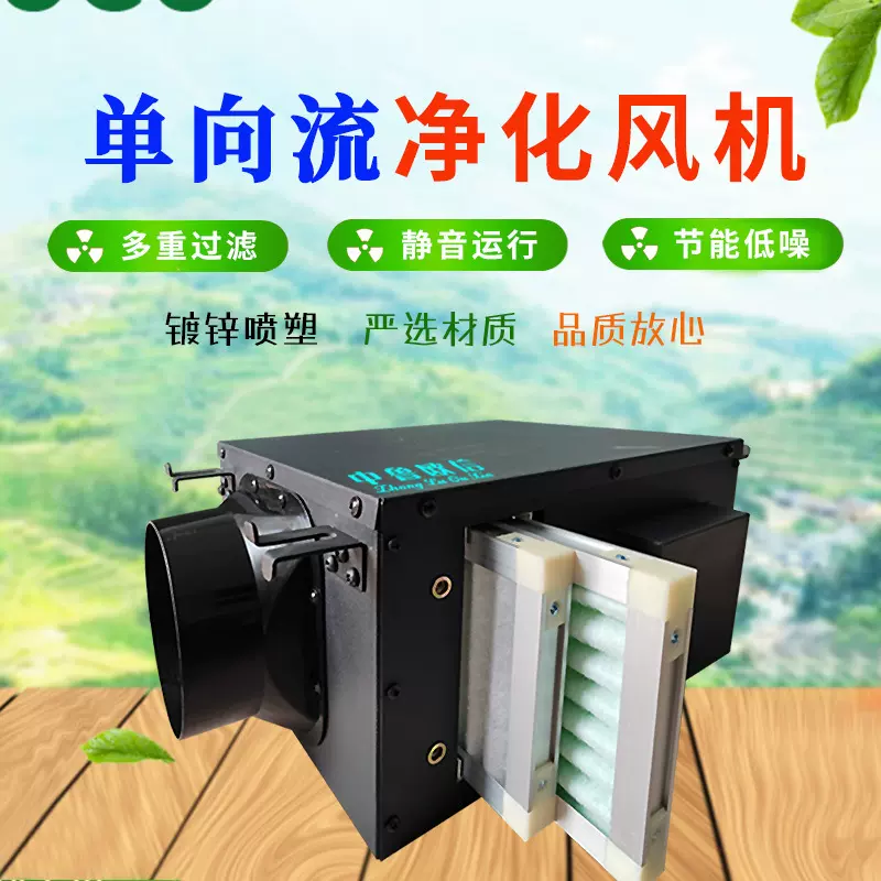 欧信工业空调单向流静音风机全屋净化过滤换气管道风机