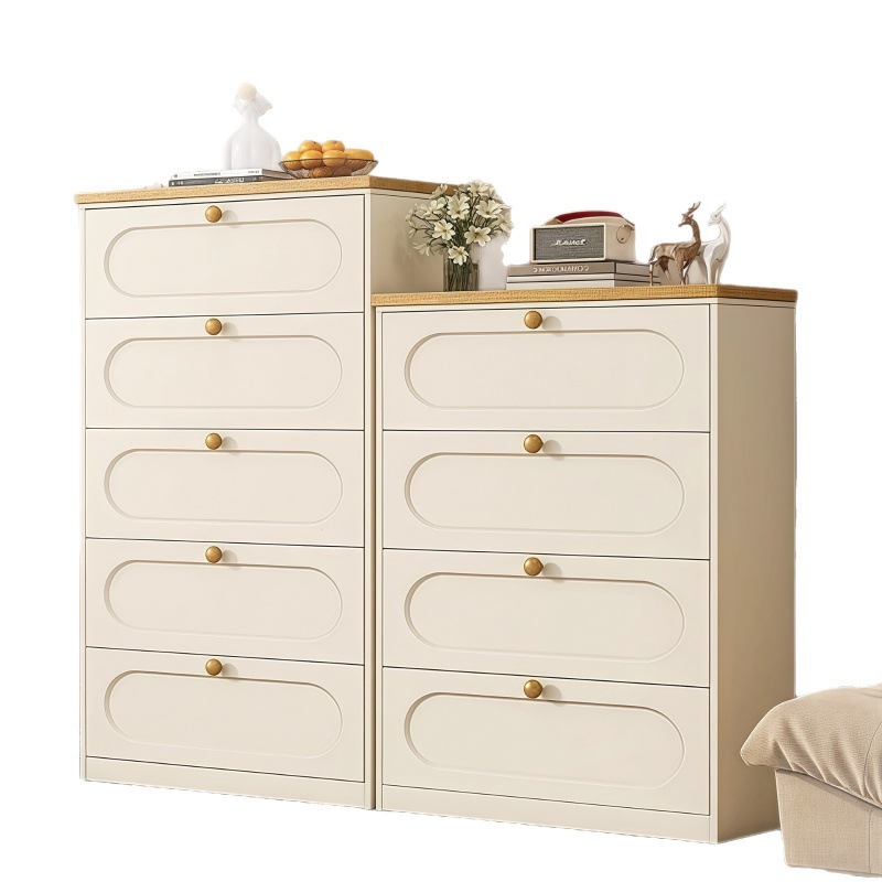 Cabina de almacenamiento multicapa de hierro forjado de madera crema de acero viento armario cajón armario de sala de estar armario de lado doméstico armario de dormitorio armario de almacenamiento