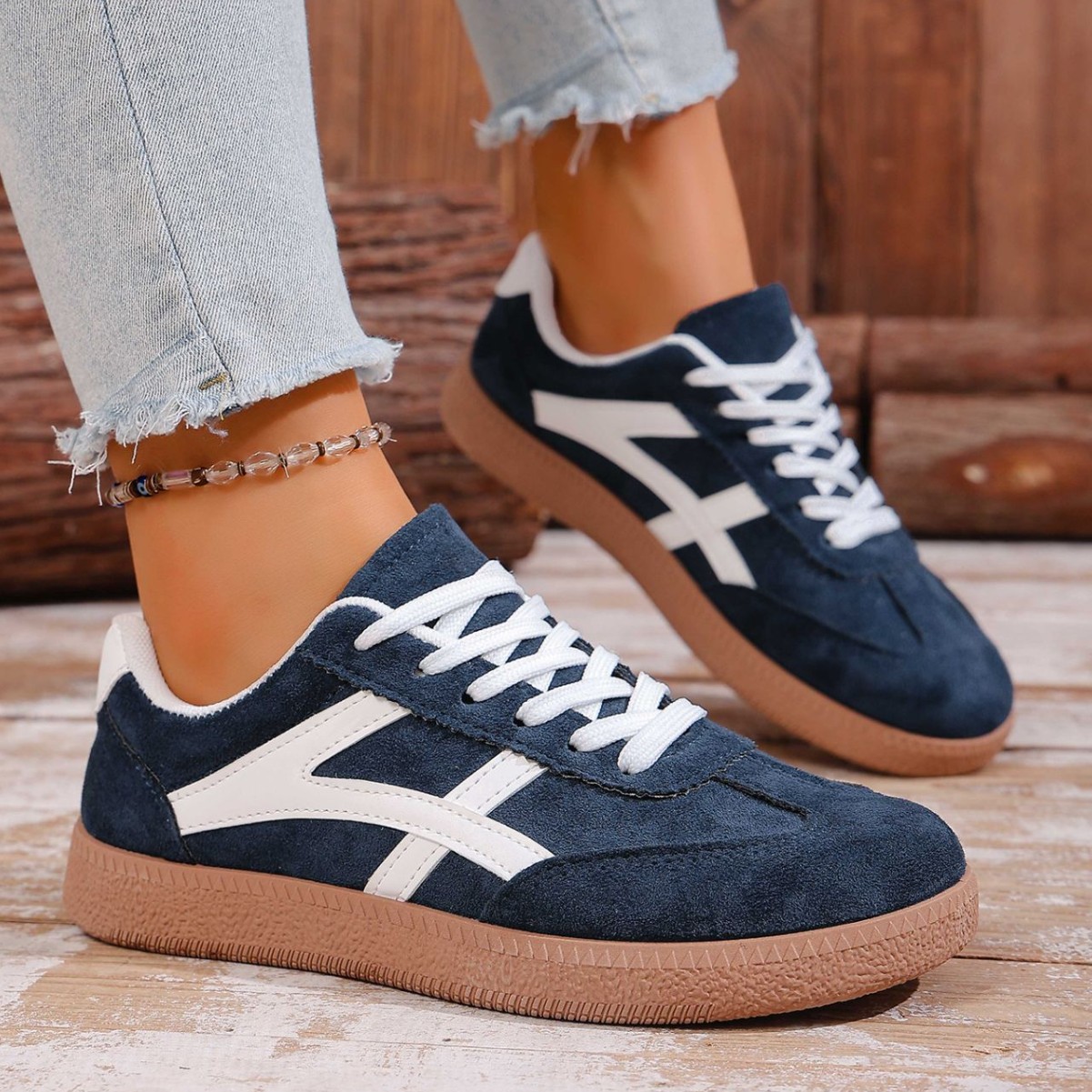 Zapatos de entrenamiento alemán de comercio exterior de suela gruesa, zapatos deportivos de lazos de la escuela de mujeres, 2026 nuevos zapatos casuales transfronterizos de entrenamiento alemán de mujeres image 4