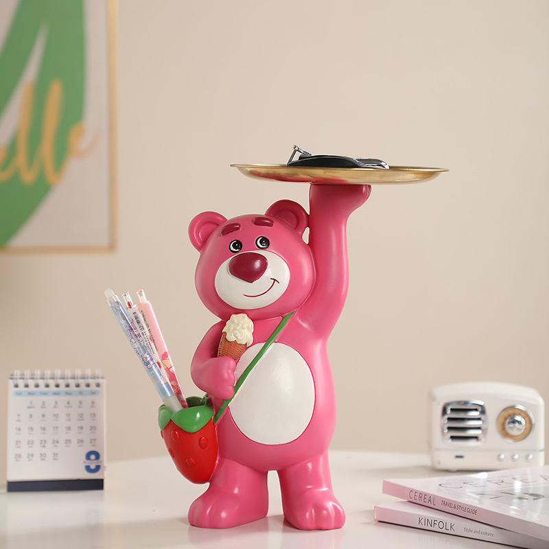 Strawberry bear key storage decoration entrance entrance Entrance home office desktop decoration housewarming gift