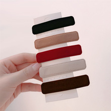 网红丝绒发夹女方形发卡后脑勺BB夹气质侧边刘海夹不伤发碎发夹子