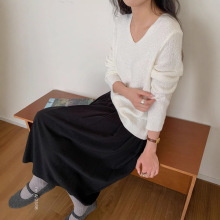 25°C暖。空气羊毛针织衫(小V领)秋冬新款内搭打底衫长袖休闲上衣